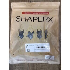 SHAPERX Style 5215 Black Thong Shapewear Bodysuit S M